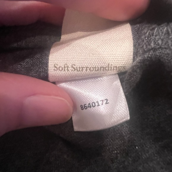 Soft Surroundings Top Petite Large Gray Floral Embroidered Lagenlook Tunic Boho - Picture 6 of 11